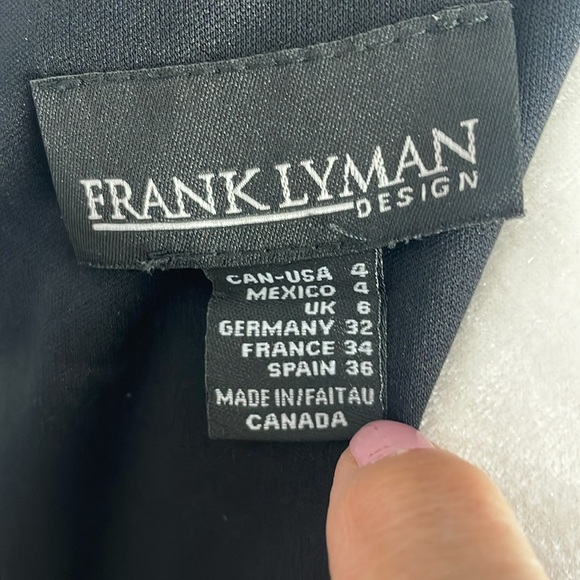 Frank Lyman Sleeveless Shift Dress Black Back Zip Women's Size 4 Stretch LBD - Picture 7 of 10